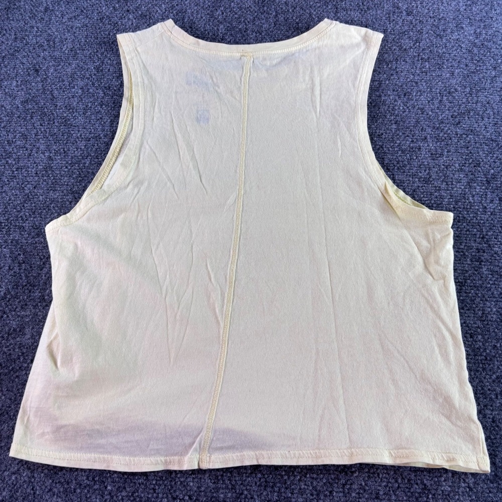 prAna Graphic Muscle Tank Women Small Yellow Organic Cotton Geometric Sleeveless - Picture 4 of 5